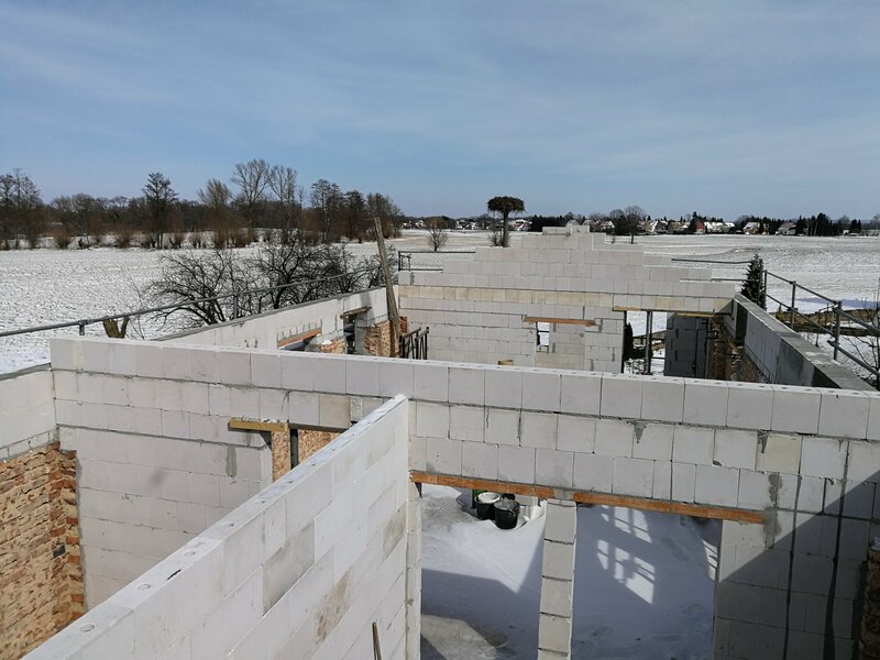 Ferienhaus der Ferienwohnung "Landblick" und Ferienwohnung Wellness mit Trennwänden ohne Dach 